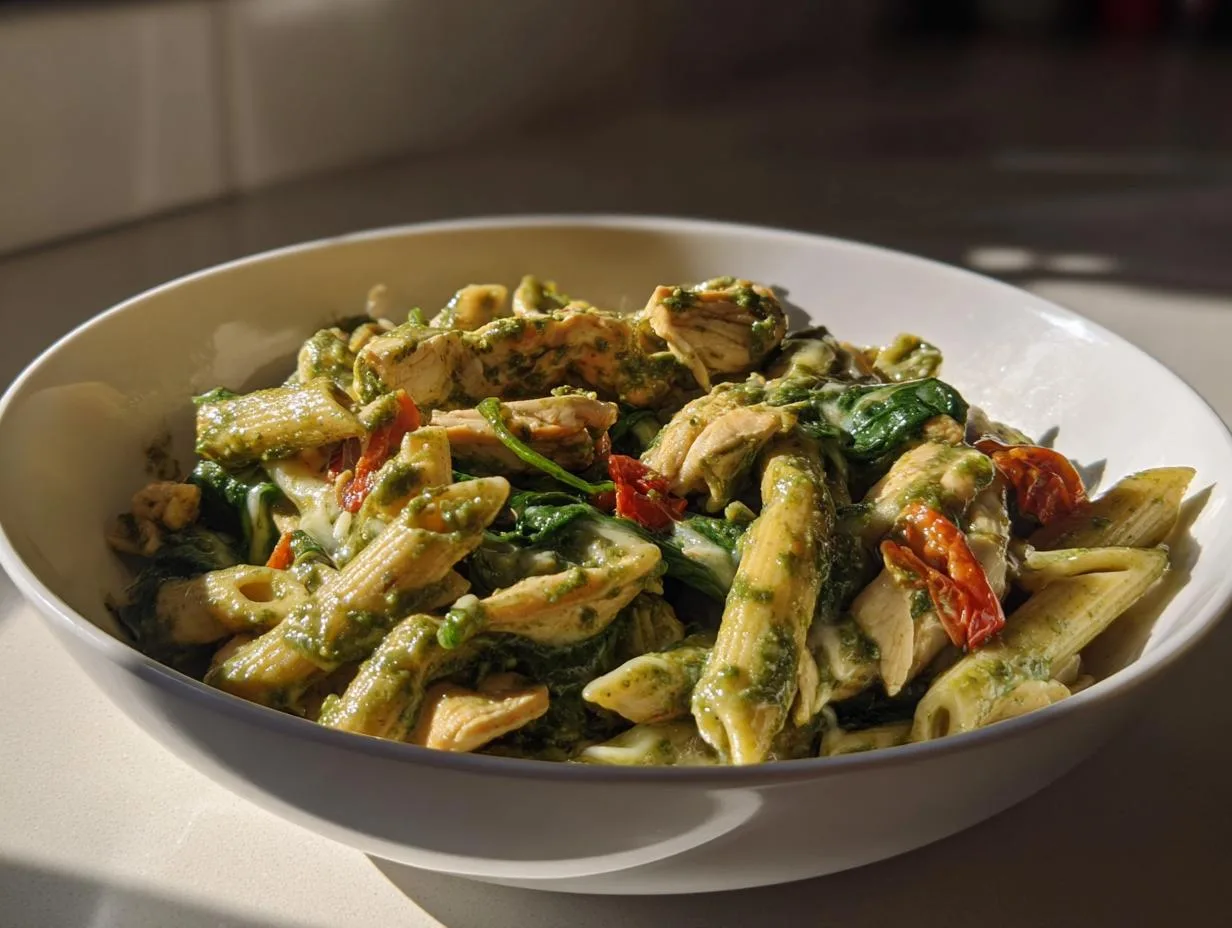 High-Protein Slow Cooker Pesto Chicken Pasta in Just 4 Hours