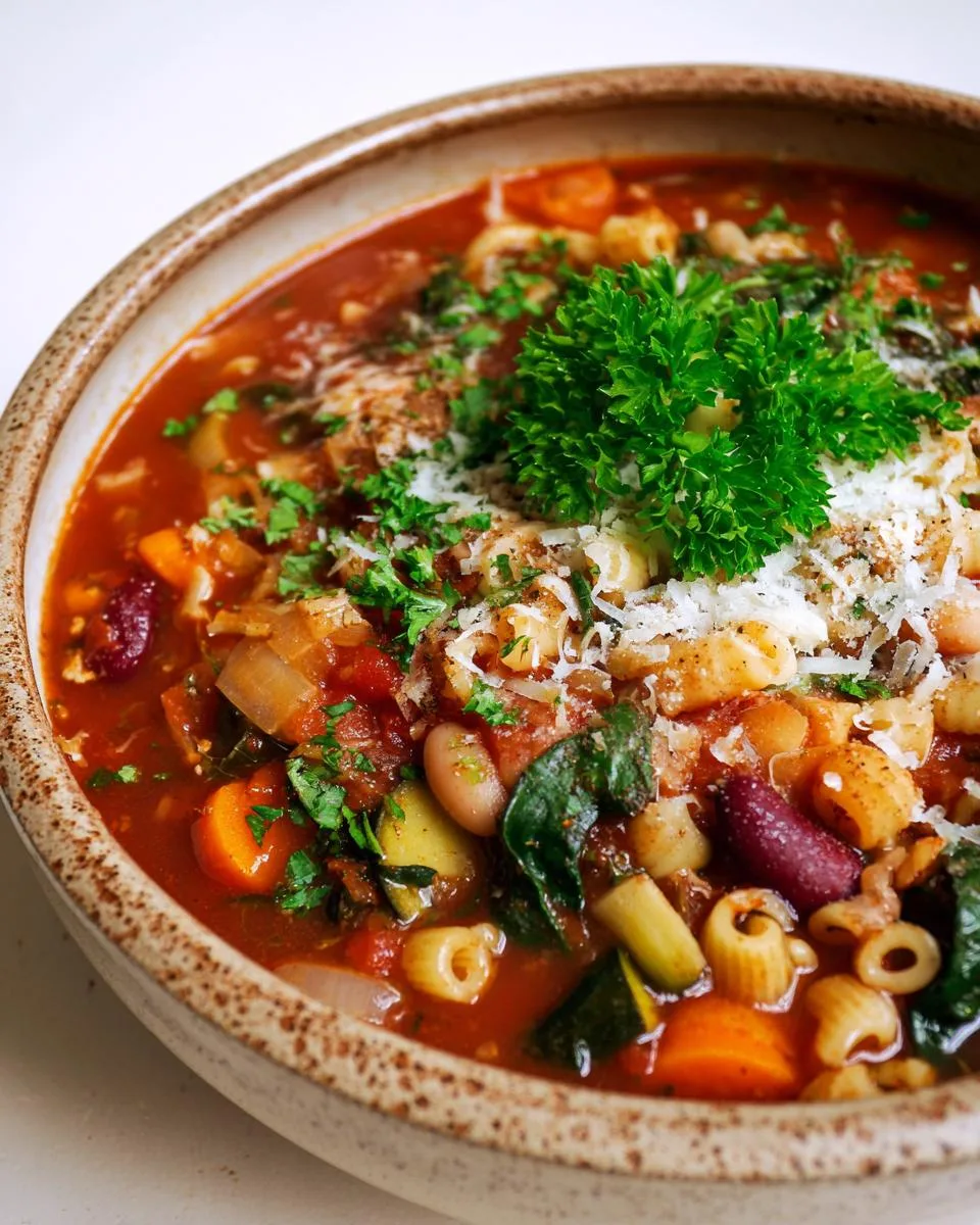 One Pot Vegan Minestrone Soup - detail 2