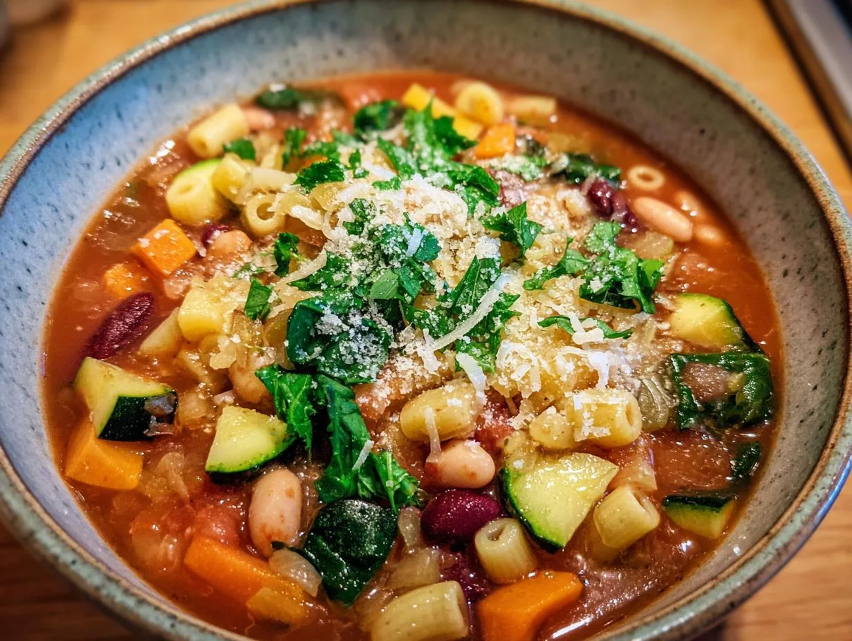 Hearty One Pot Vegan Minestrone Soup in Just 30 Minutes