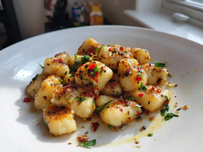Pan Fried Aglio E Olio Cauliflower Gnocchi