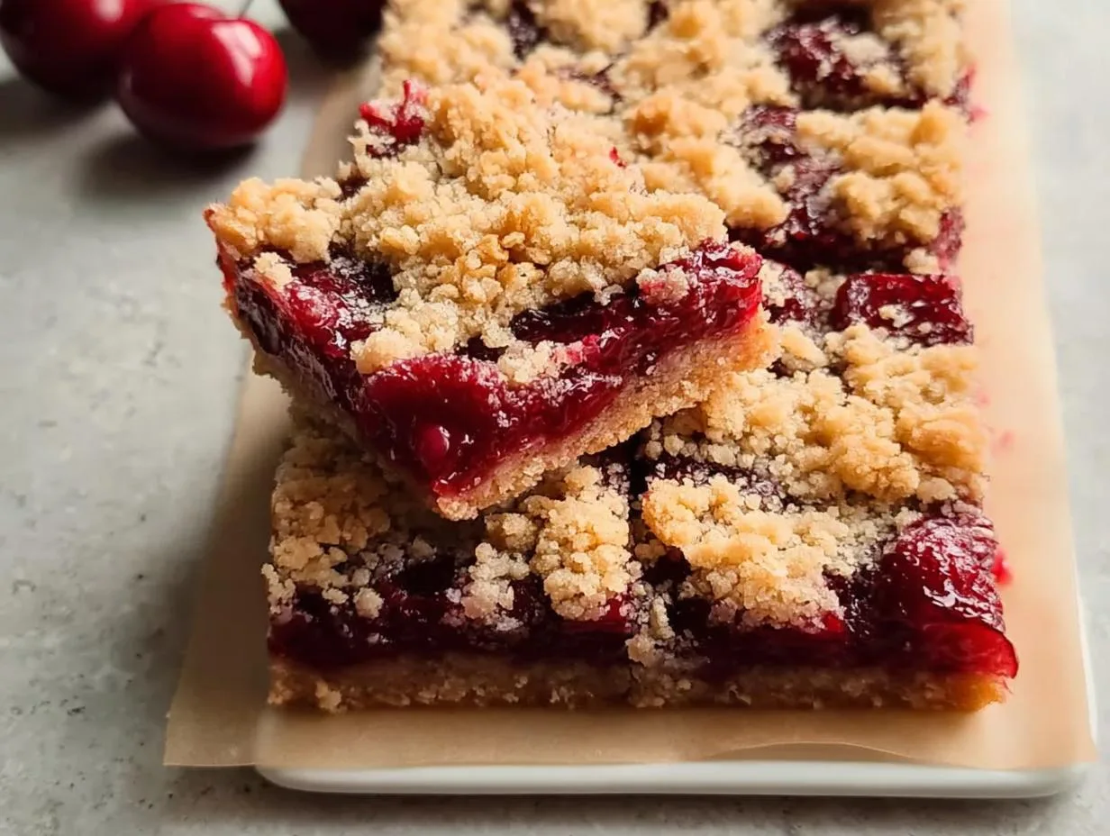35-Minute Quick Cherry Crumble Bars Recipe – Heavenly Bliss!