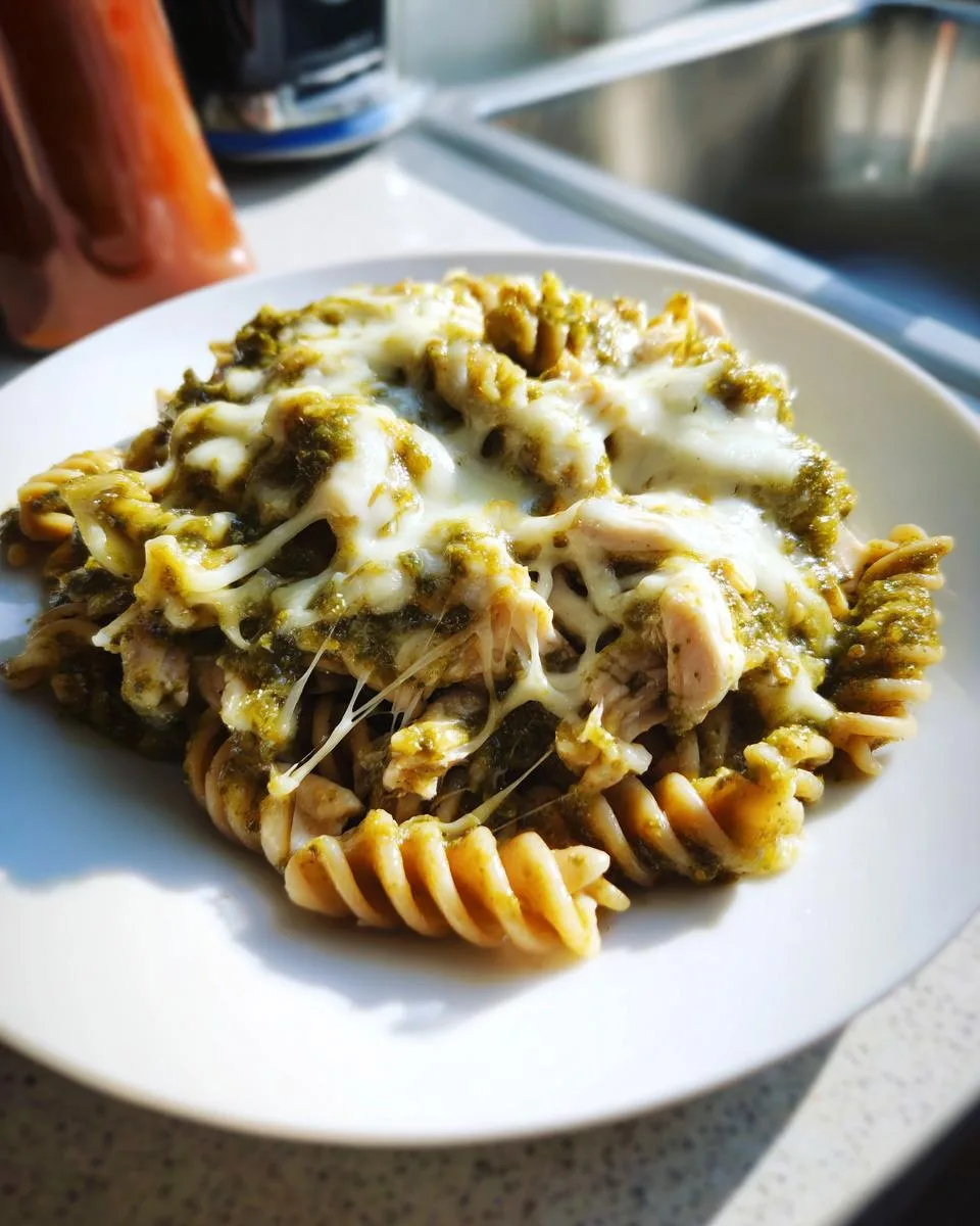 Slow Cooker Pesto Chicken Pasta - detail 4