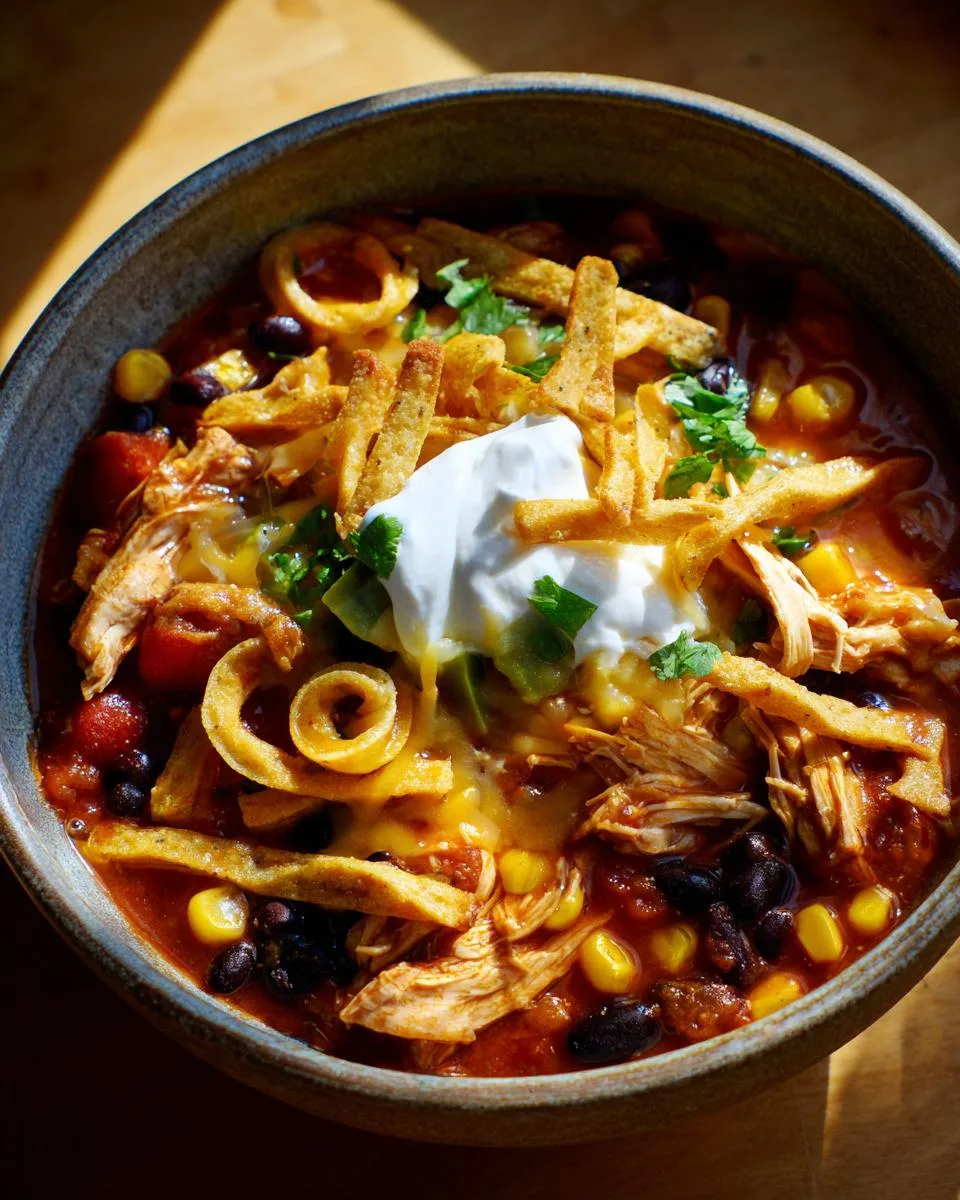 Southwestern Chicken Tortilla soup - detail 3