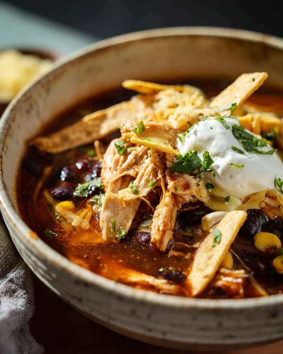 Southwestern Chicken Tortilla soup - detail 4