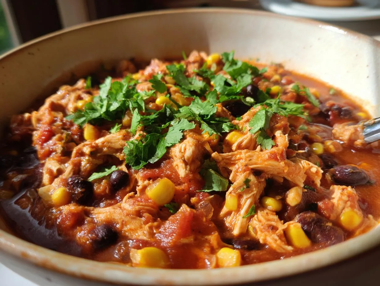Amazing 4-Ingredient Spicy Salsa Chicken Chili Recipe