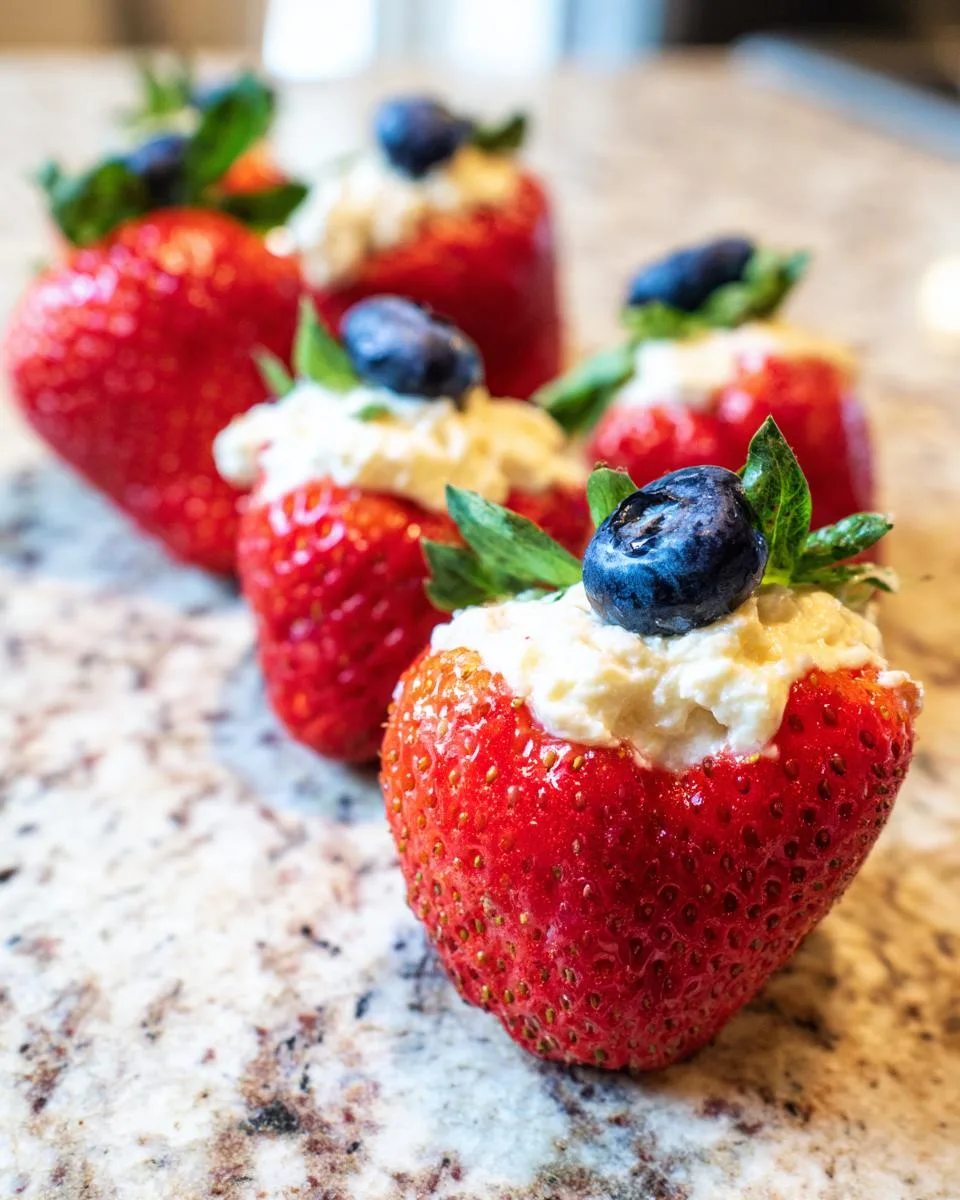 Strawberry Cheesecake Stuffed Strawberries - detail 2