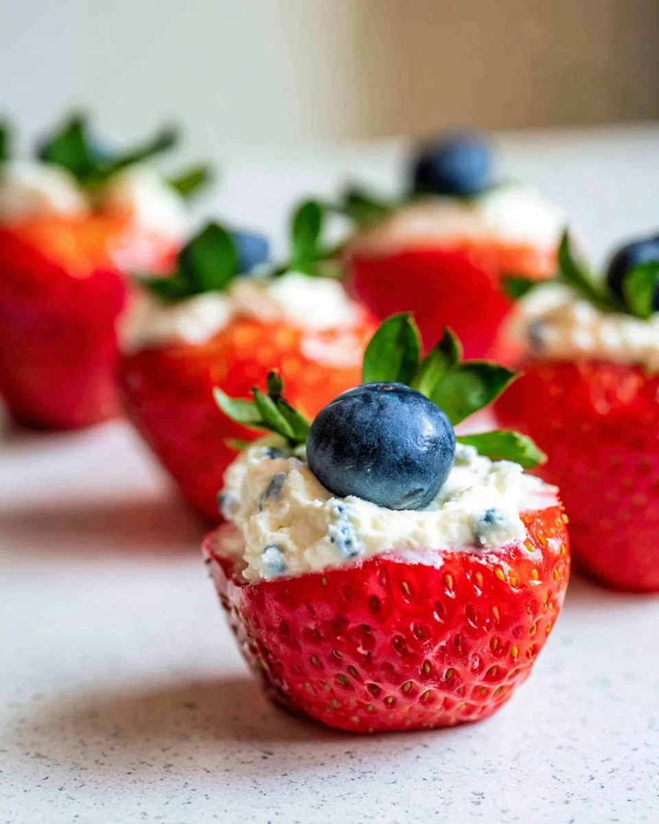 Strawberry Cheesecake Stuffed Strawberries - detail 3