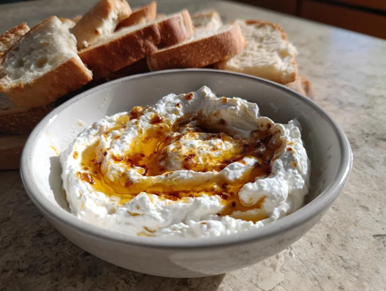 TikTok Viral Whipped Feta Dip with Hot Honey