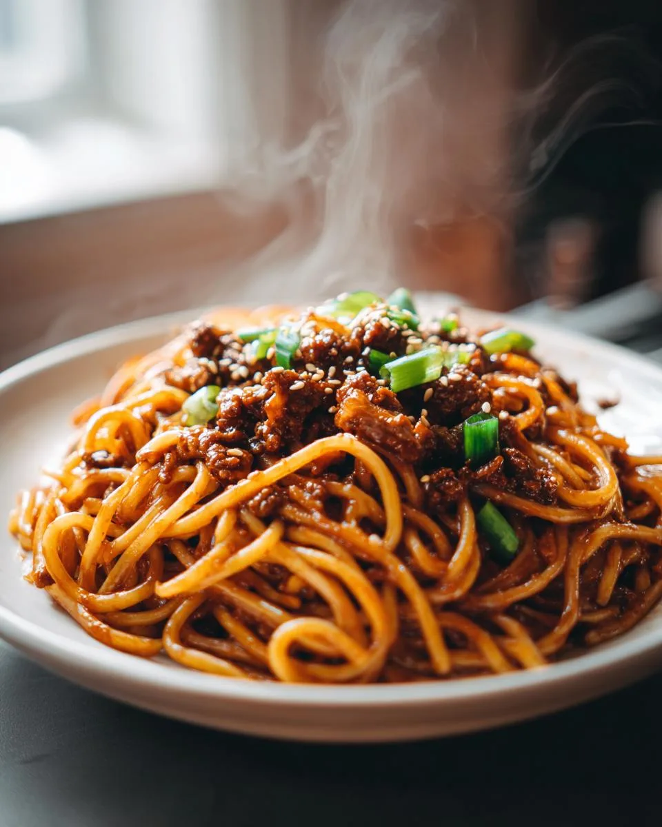 Asian Style Ground Beef Spaghetti - detail 3