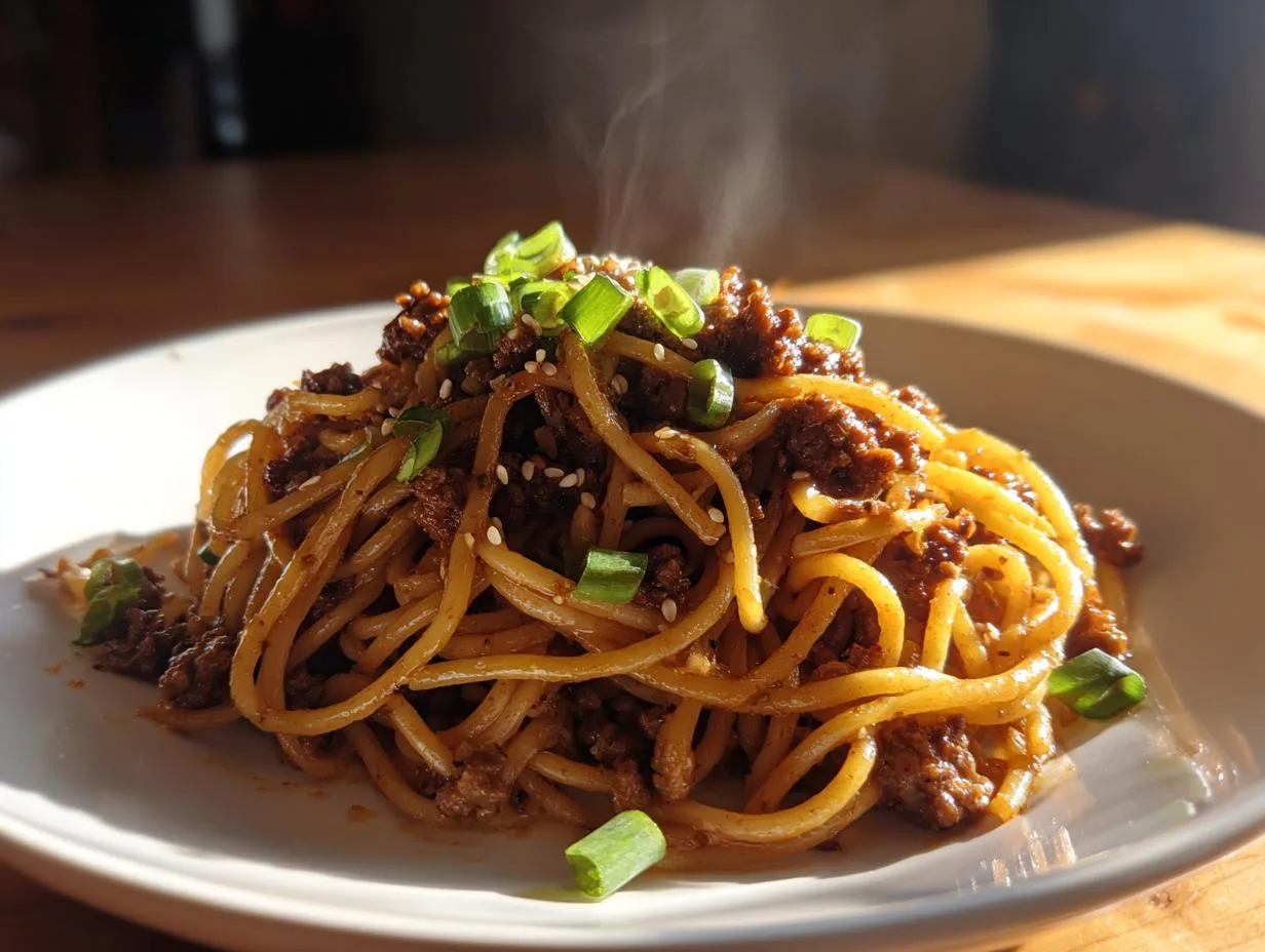 Asian Style Ground Beef Spaghetti: 25-Minute Flavor Bomb!