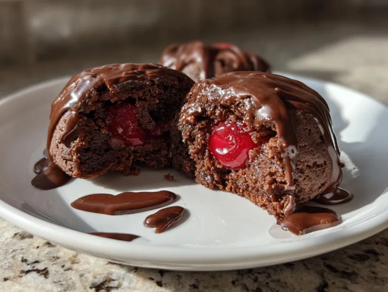 Chocolate Cherry Brownie Bombs