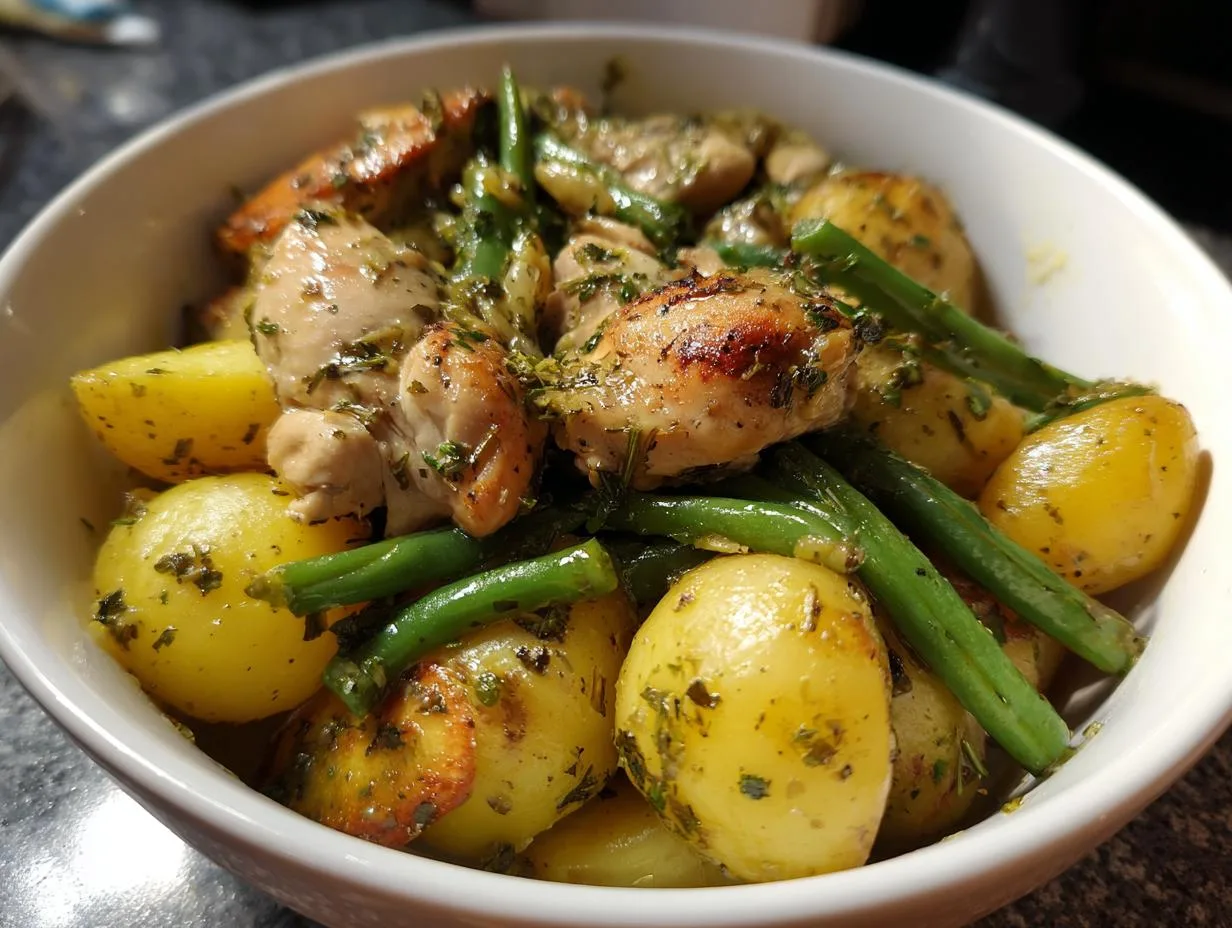 Juicy 3-Ingredient Crockpot Chicken Potatoes Green Beans Recipe