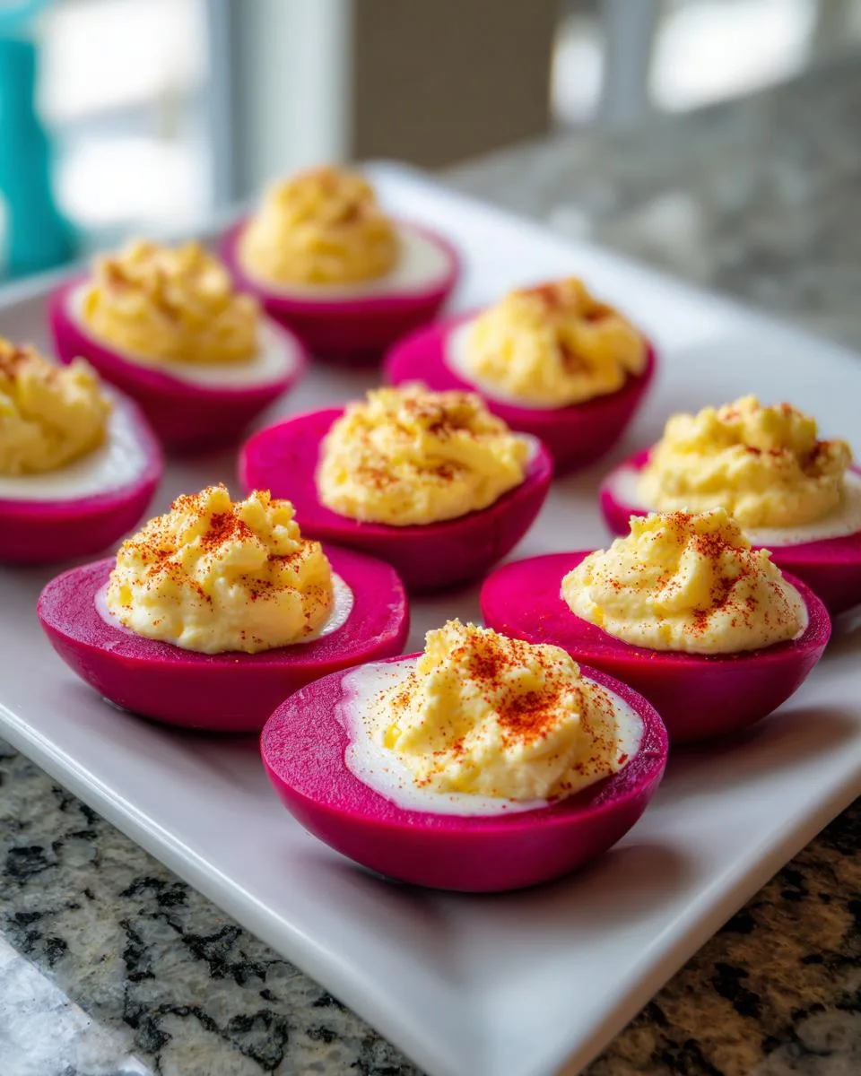 Deviled Eggs With Beet Juice - detail 3