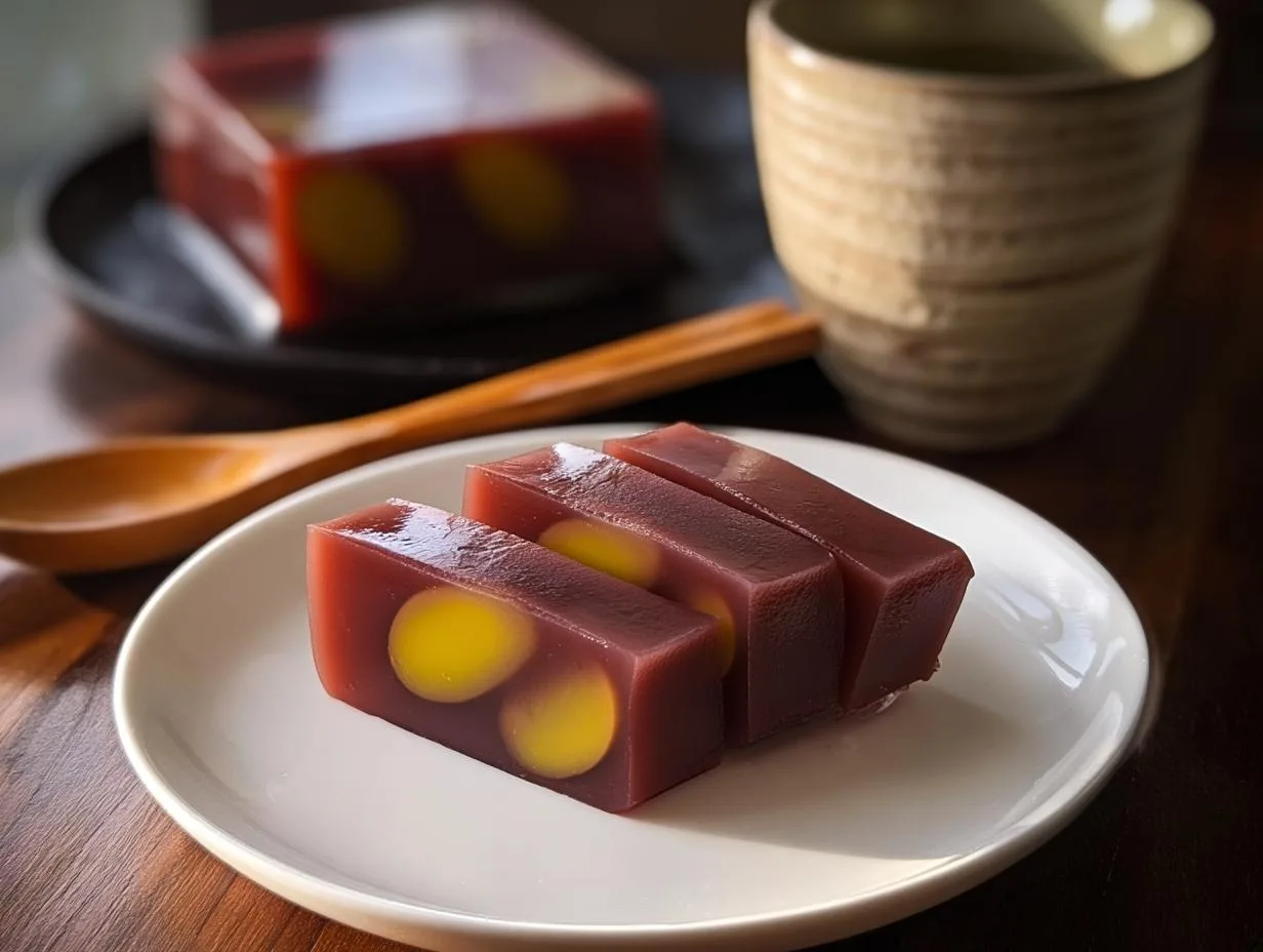 Chilled Mizu Yokan: Japanese Red Bean Jelly Bliss