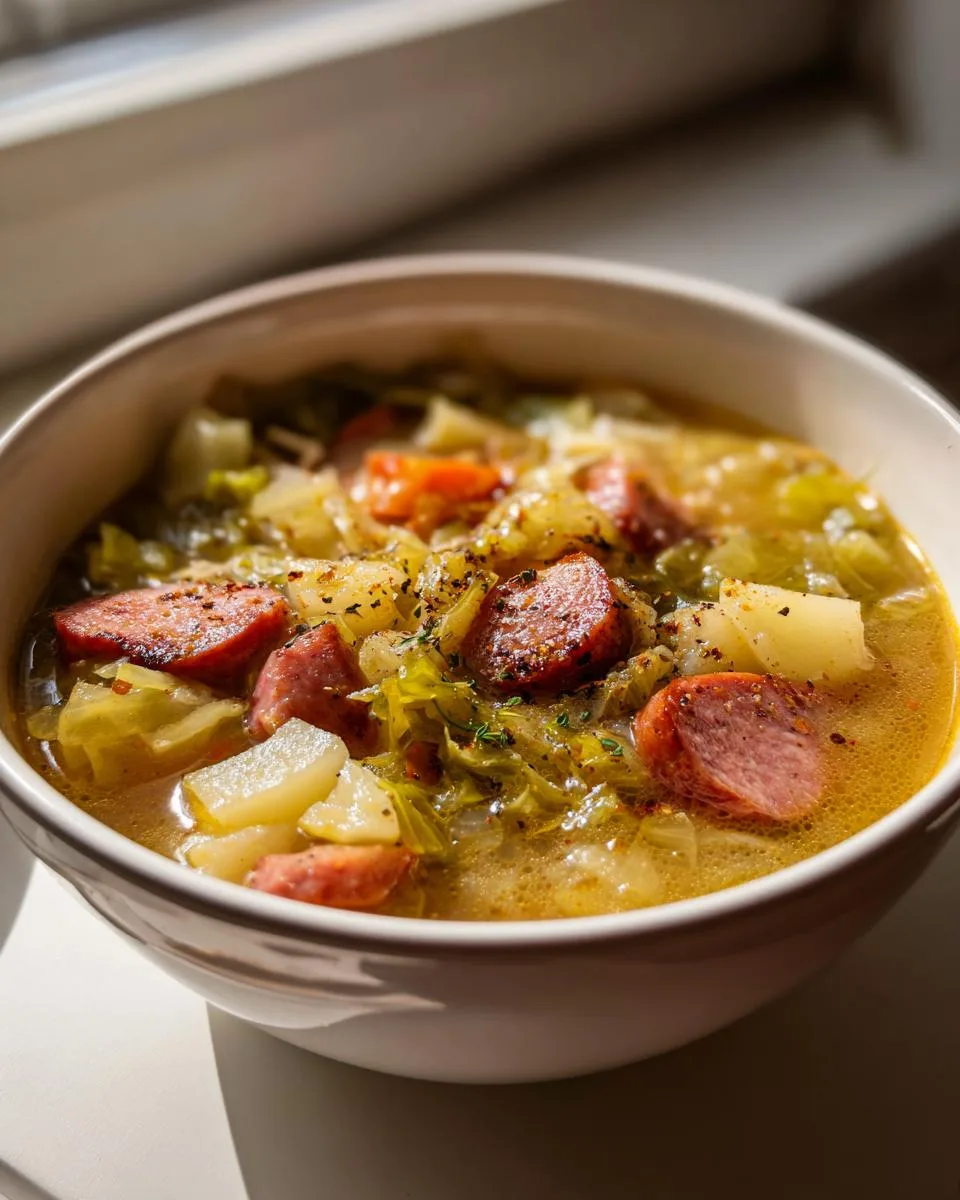 Potato Cabbage Sausage Soup - detail 3
