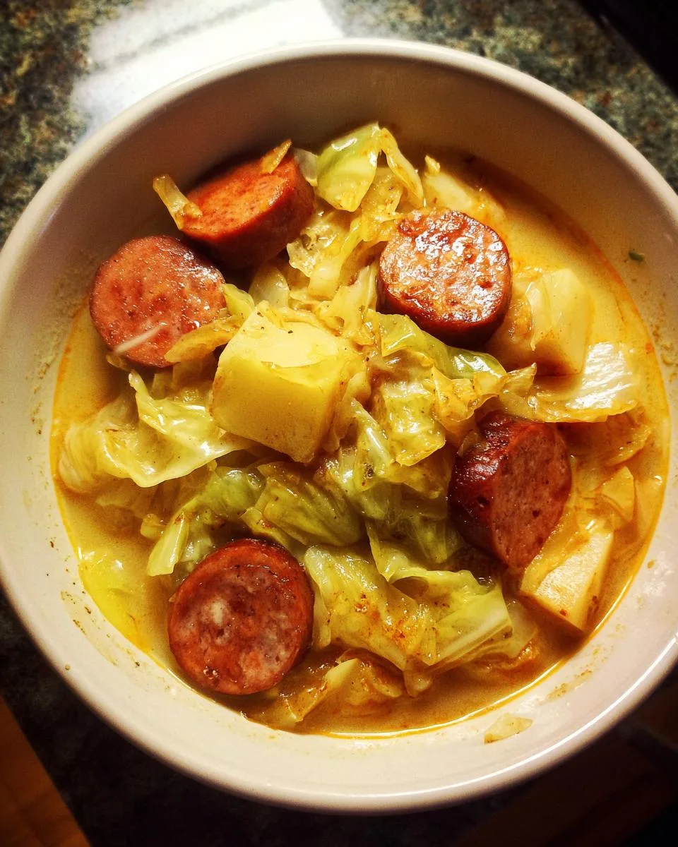 Smoked Sausage Cabbage Soup - detail 3