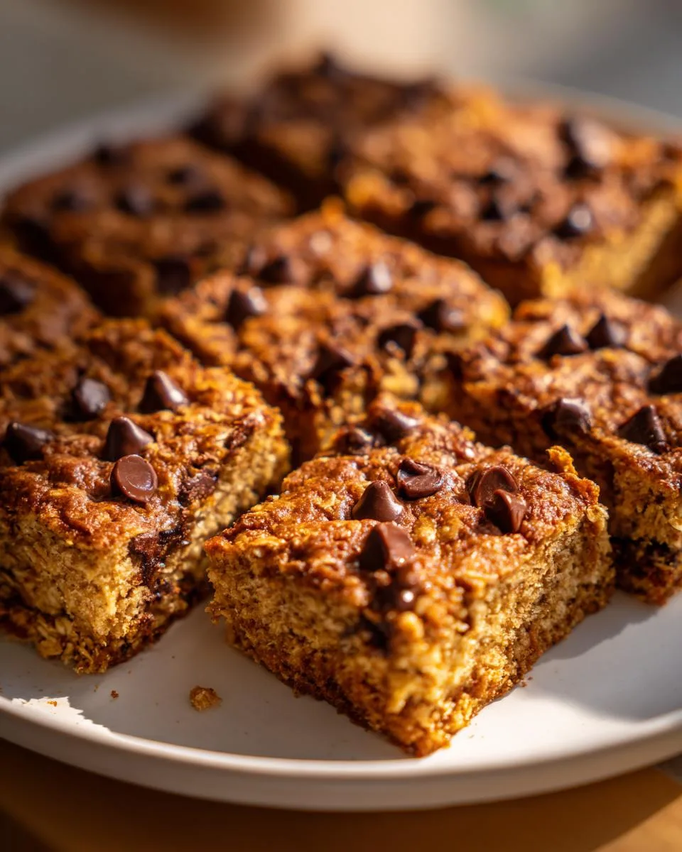 banana oatmeal bars - detail 1