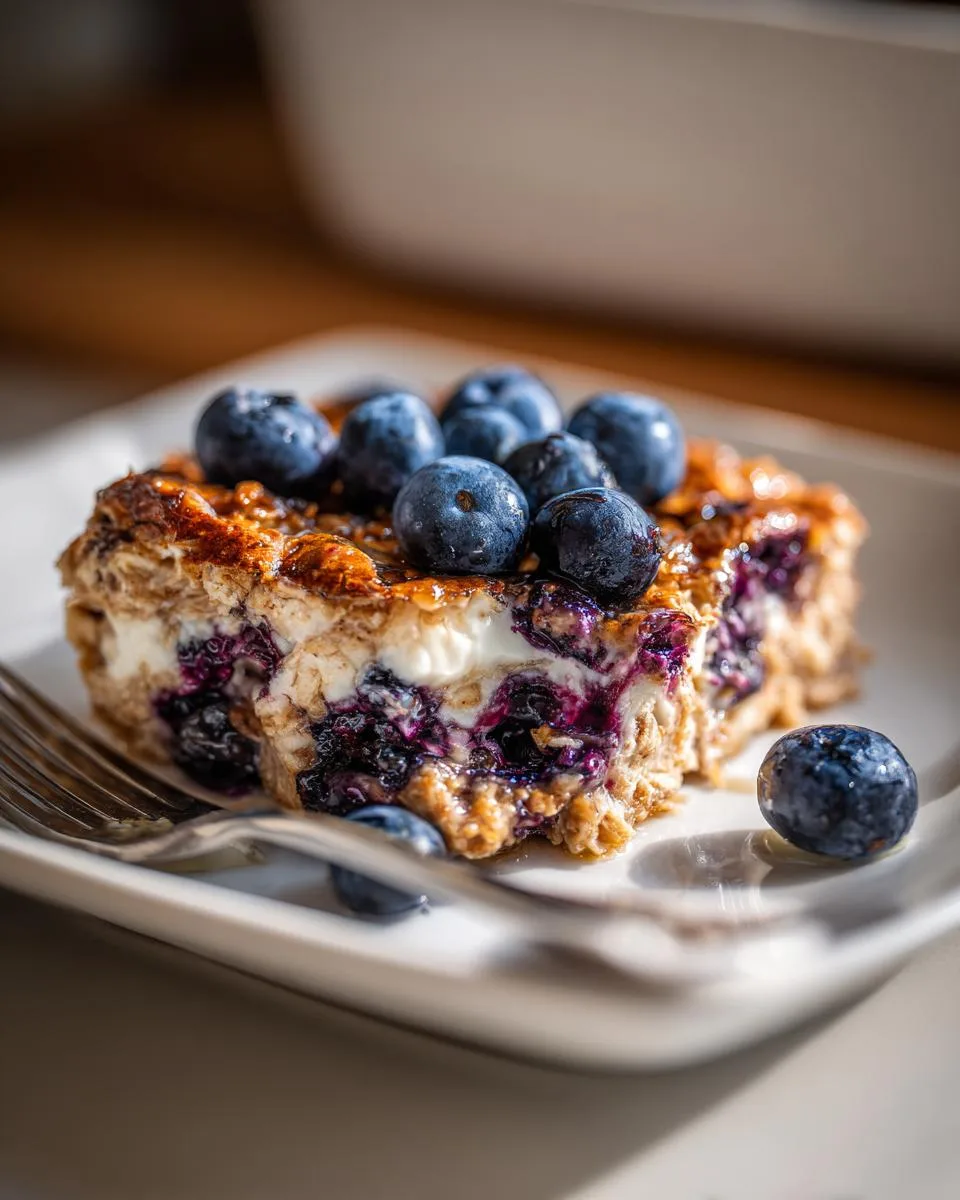 blueberry cottage cheese breakfast bake - detail 3
