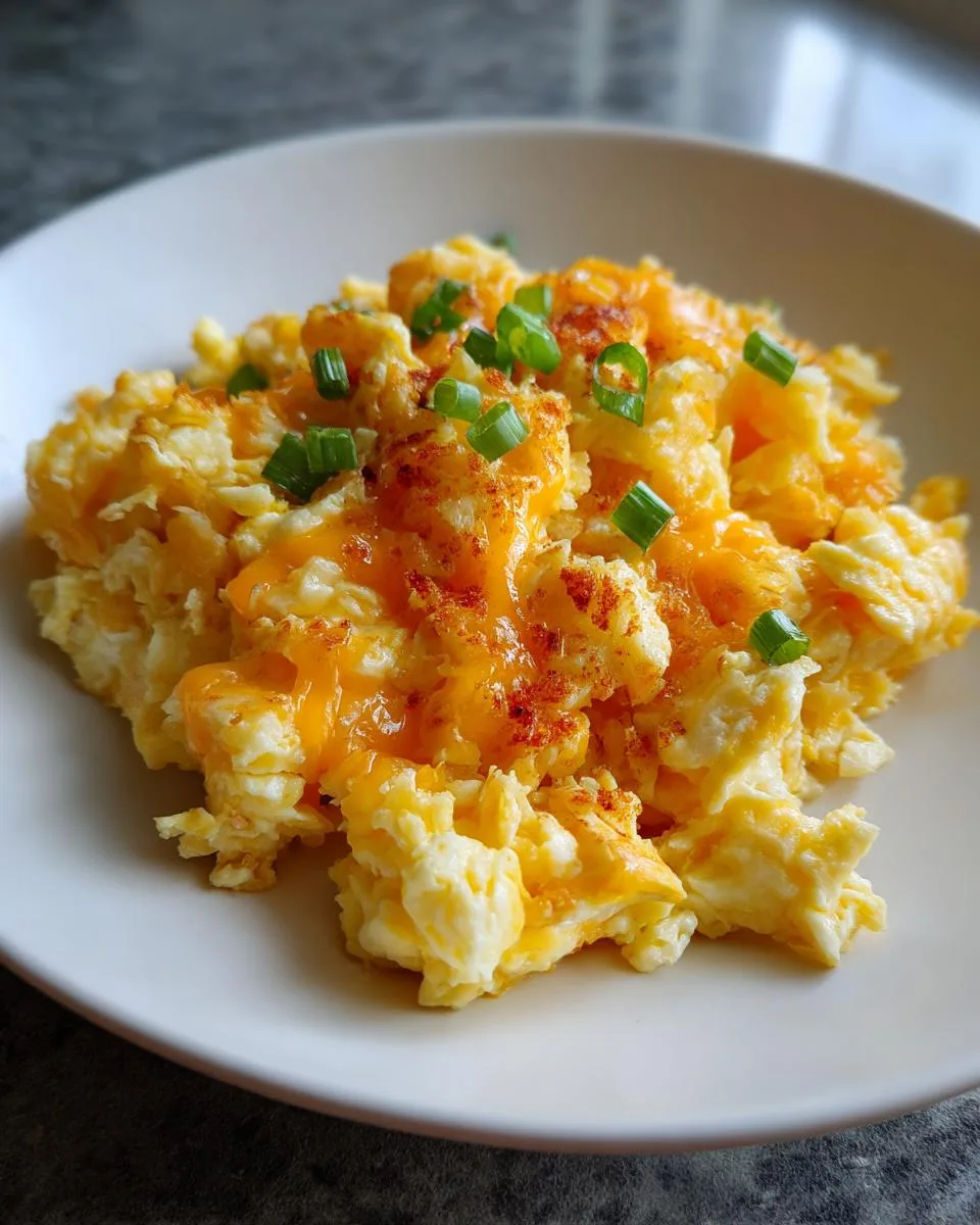 cheesy potato egg scramble - detail 2