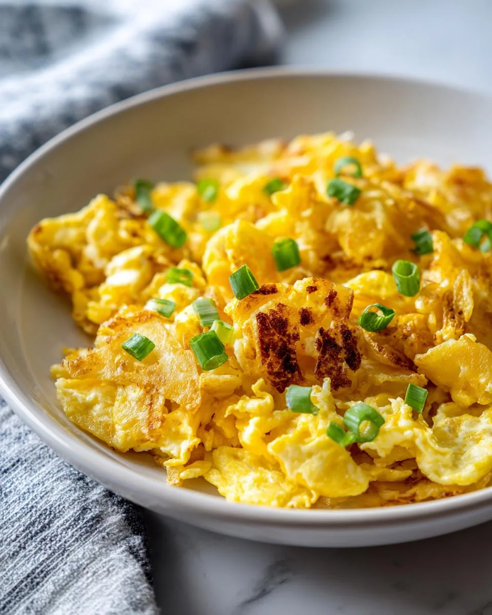 cheesy potato egg scramble - detail 3
