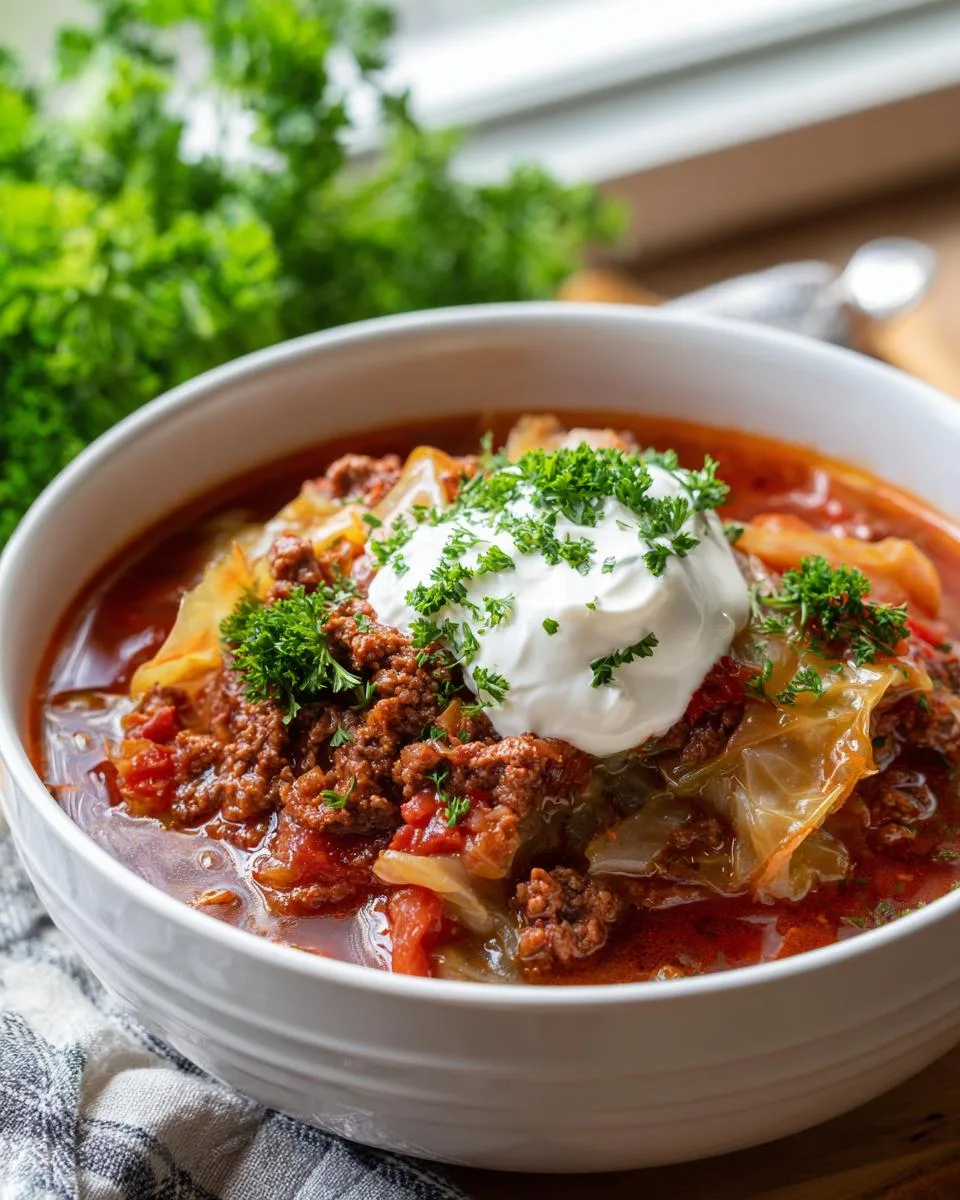 Authentic Polish Stuffed Cabbage Soup - detail 3