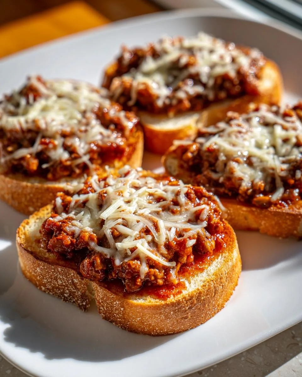 Cheesy Sloppy Joe Toasts - detail 1