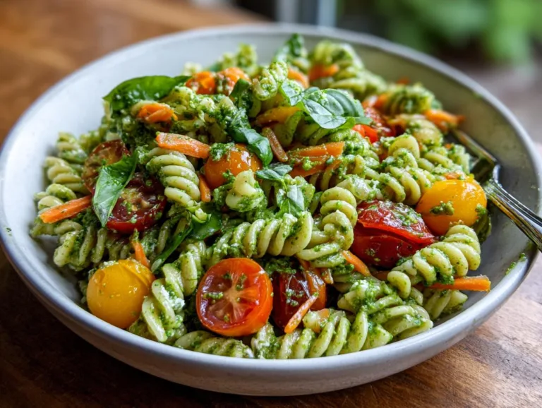 Cottage Cheese Pesto Pasta Salad