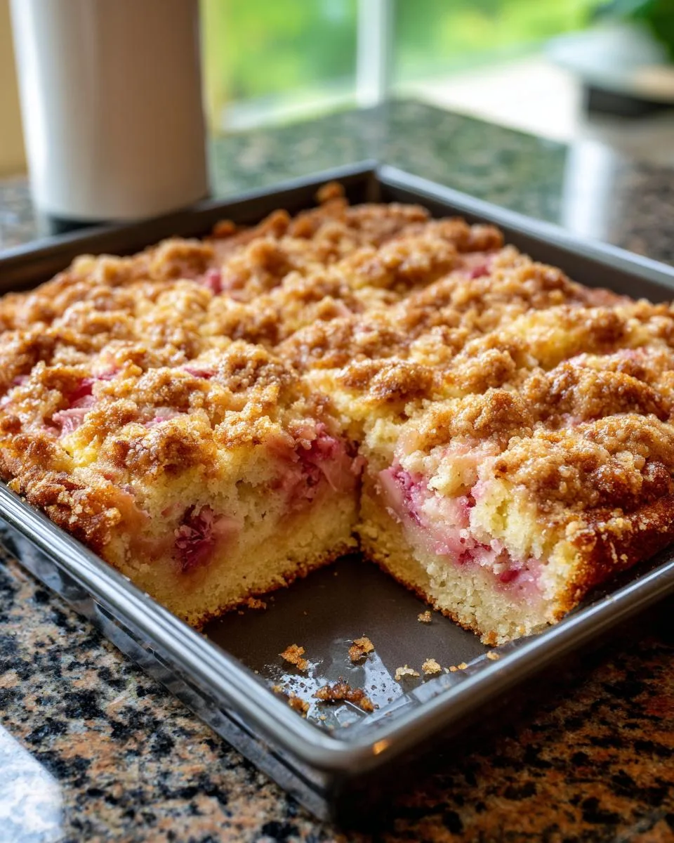 Easy Moist Rhubarb Cake Recipe - detail 2