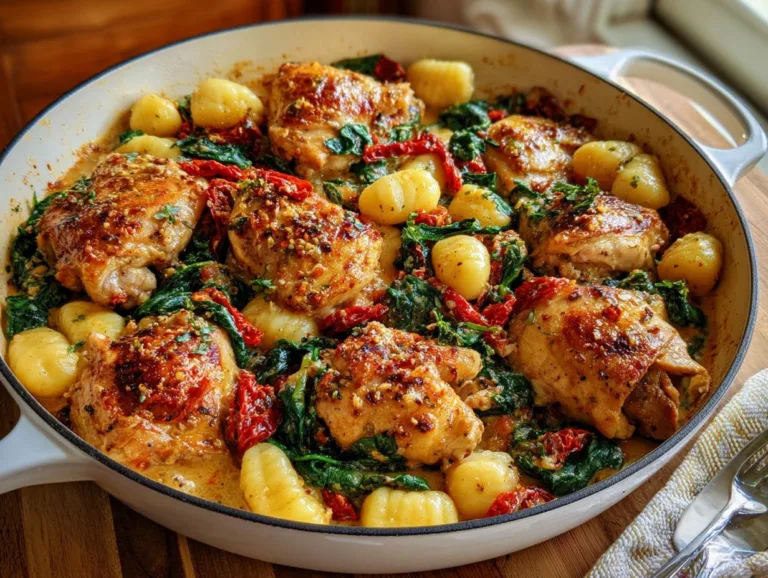 One-Pan Creamy Chicken & Sun-Dried Tomato Gnocchi