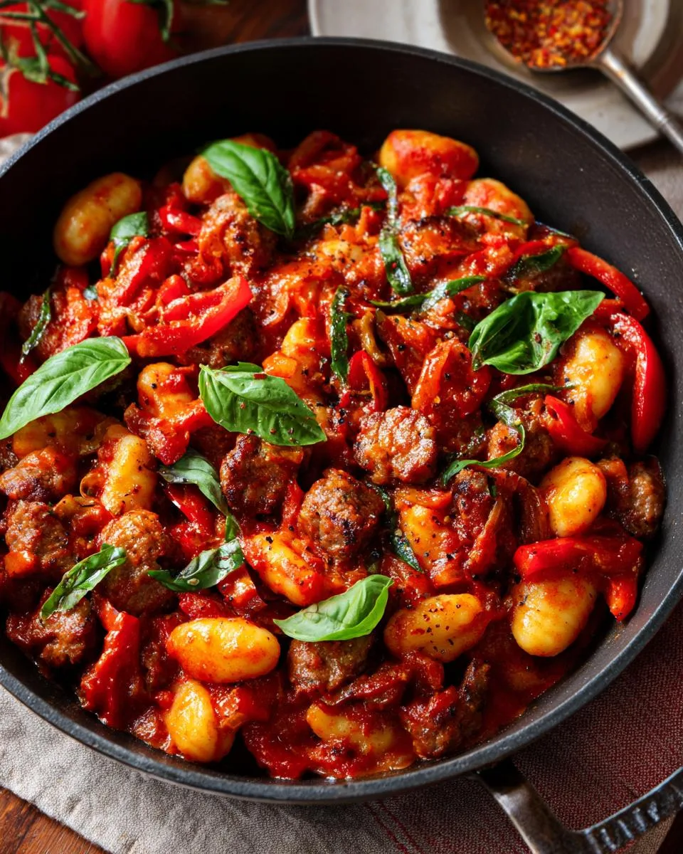 One-Pan Sausage, Peppers, and Gnocchi Skillet - detail 1