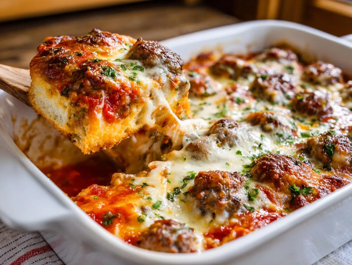 45-Minute Oven Baked Meatball Sub Casserole That Wows