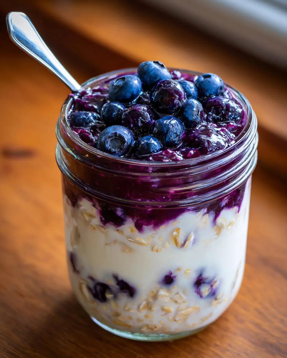 Overnight Blueberries and Cream Oats - detail 1