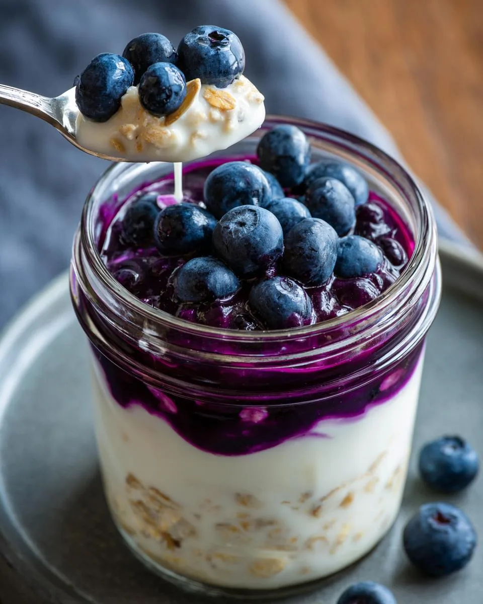 Overnight Blueberries and Cream Oats - detail 2