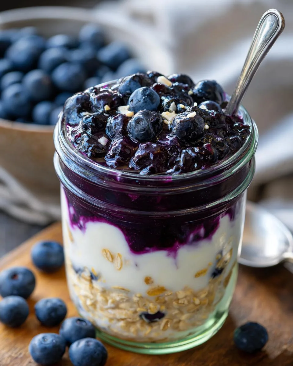 Overnight Blueberries and Cream Oats - detail 3