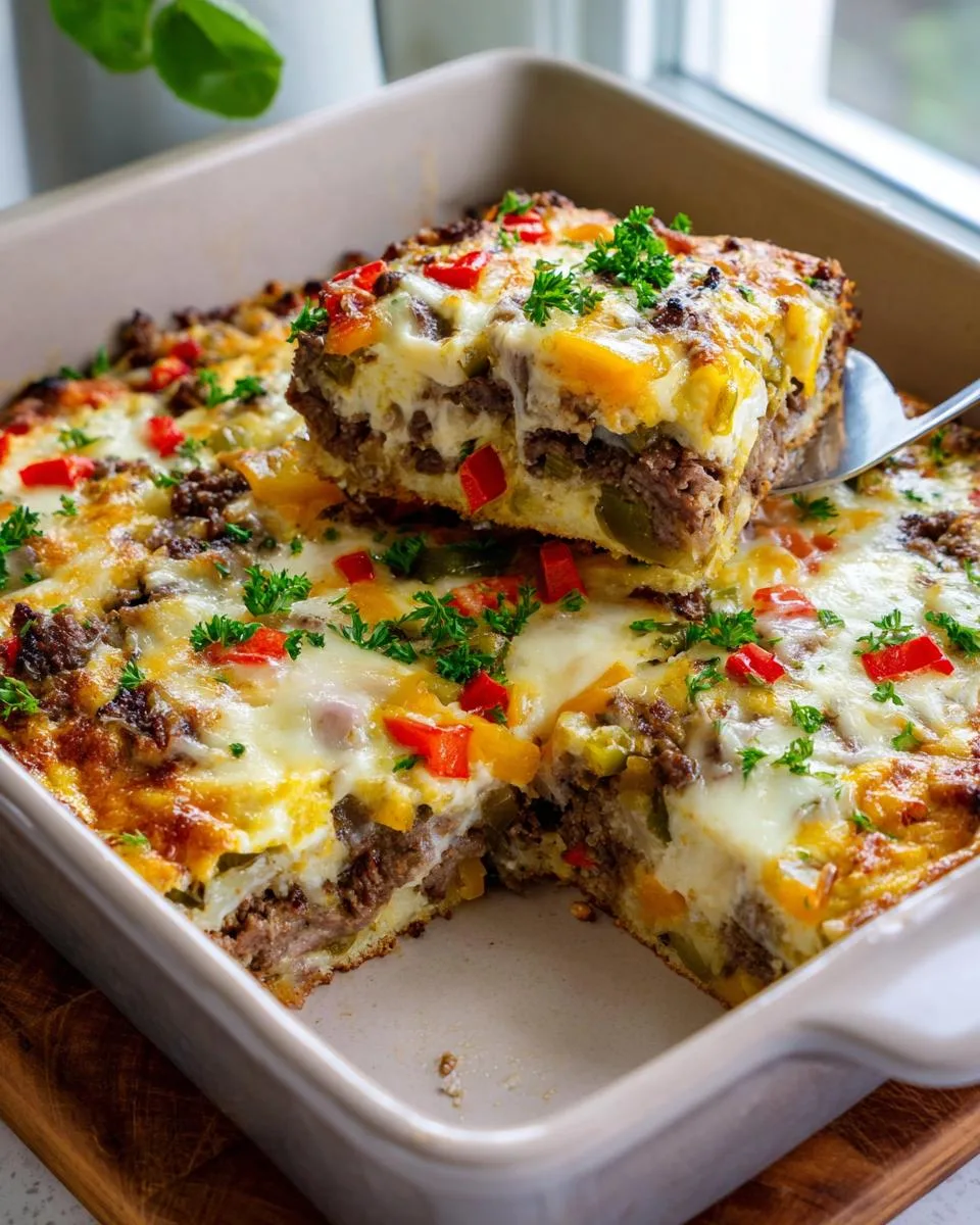 Philly Cheesesteak Breakfast Casserole - detail 1