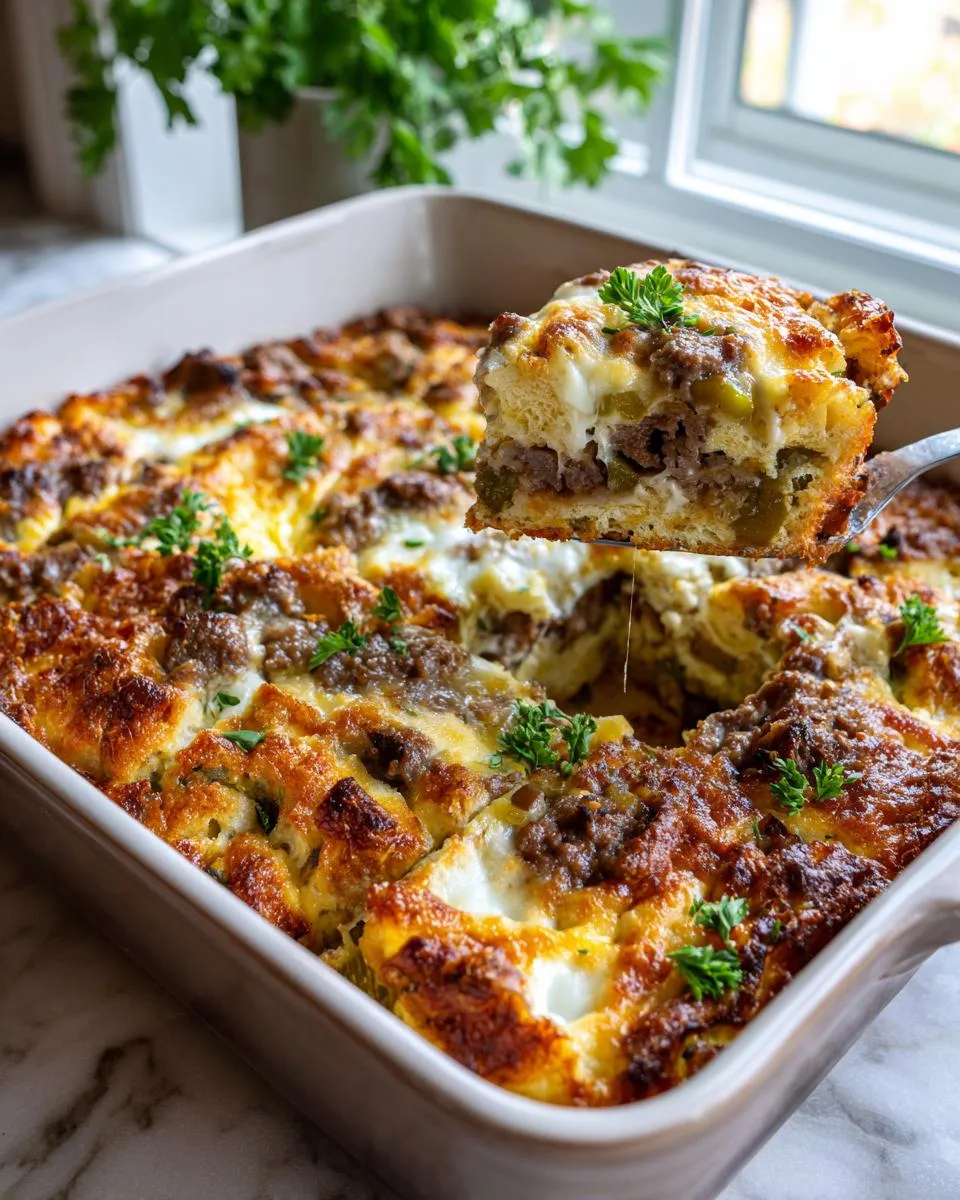 Philly Cheesesteak Breakfast Casserole - detail 2