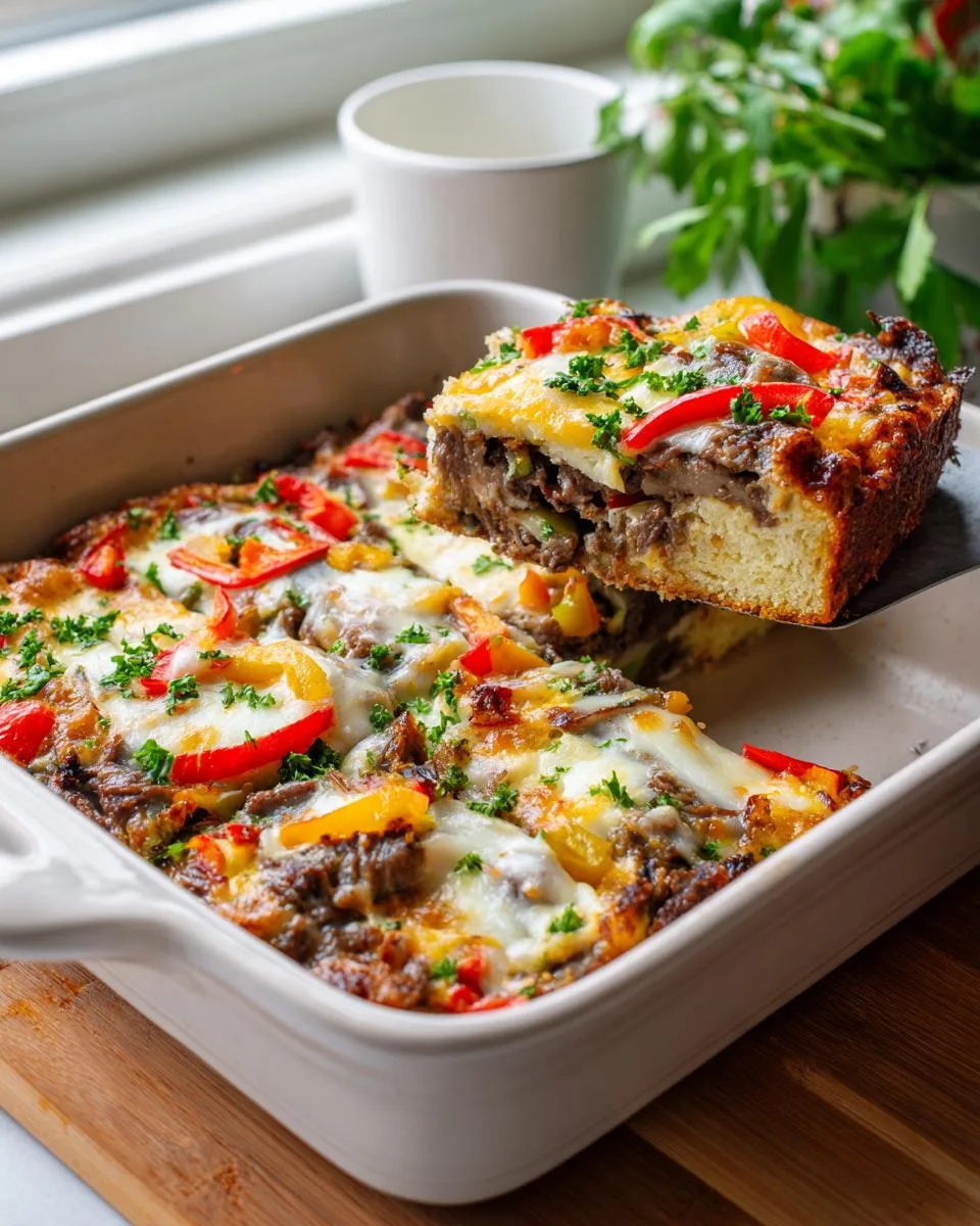 Philly Cheesesteak Breakfast Casserole - detail 3