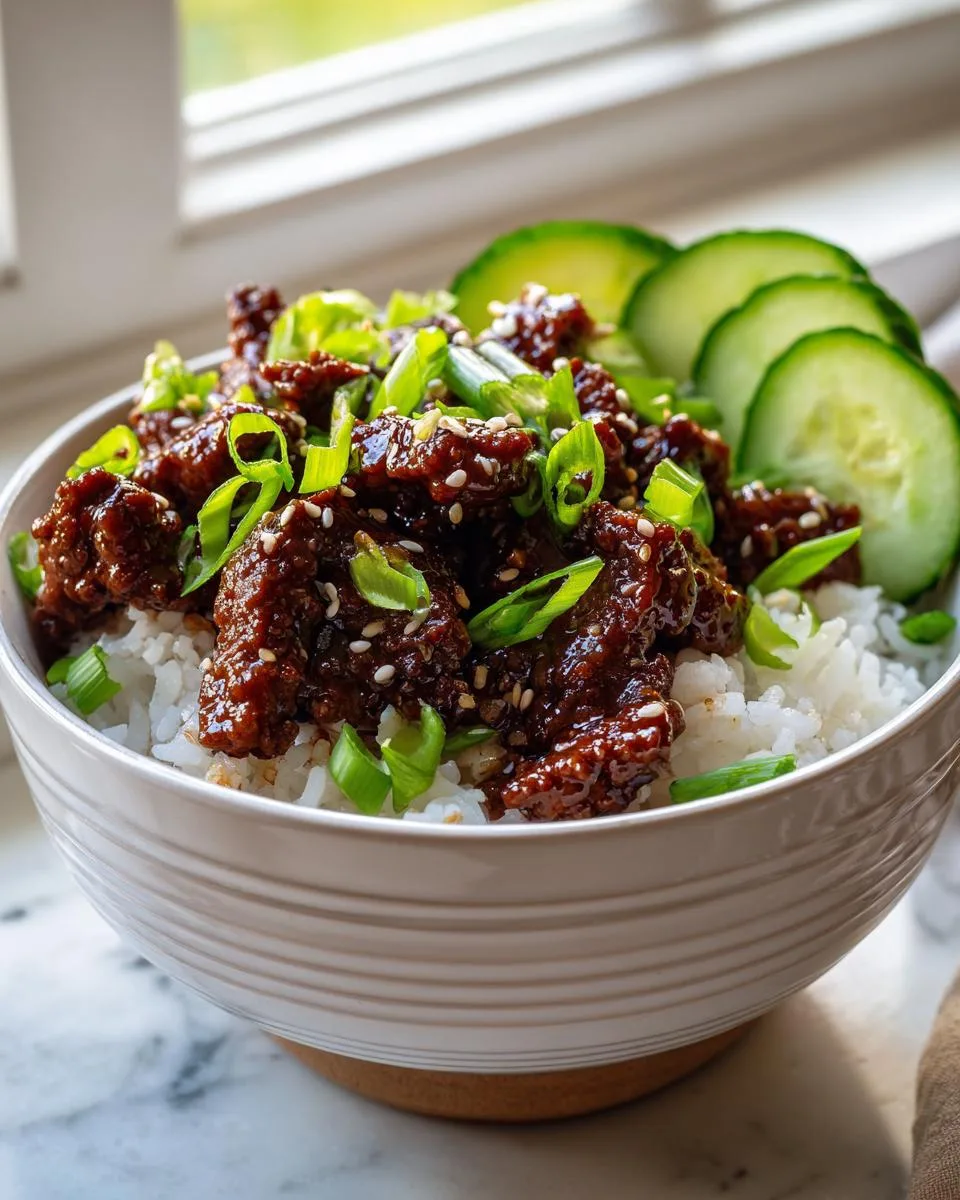 Quick Korean Ground Beef Bowls - detail 1