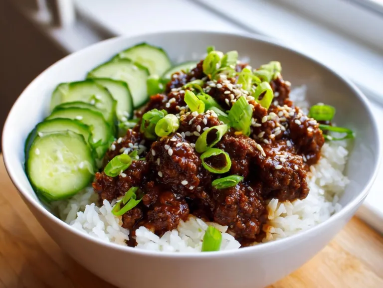 Quick Korean Ground Beef Bowls