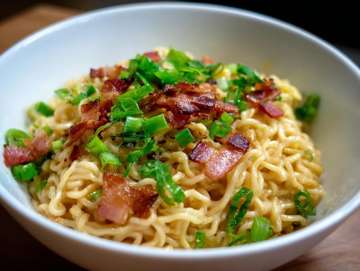 15-Minute Ramen Carbonara: Creamy Comfort in a Flash