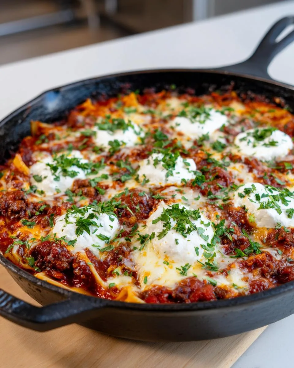 Skillet Lasagna with Sausage, Beef, and Ricotta - detail 2