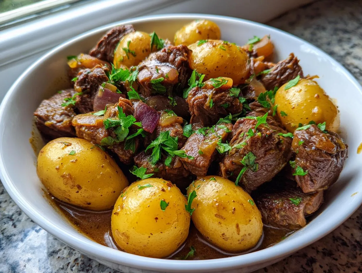 Slow Cooker Garlic Butter Beef in 4 Easy Steps