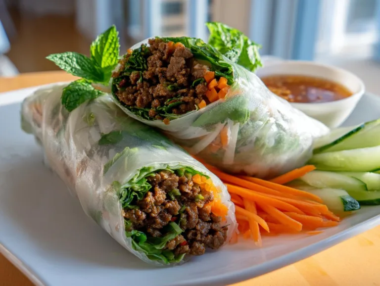 Thai Basil Beef Rolls