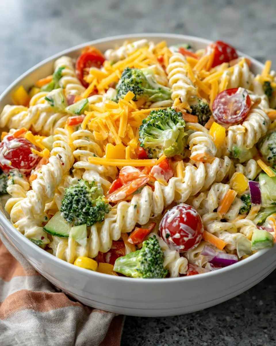 Veggie Cottage Cheese Pasta Salad - detail 1