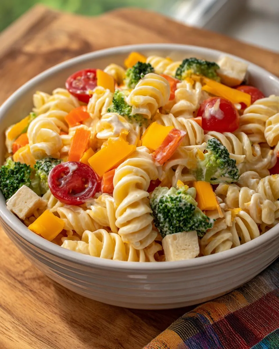 Veggie Cottage Cheese Pasta Salad - detail 3