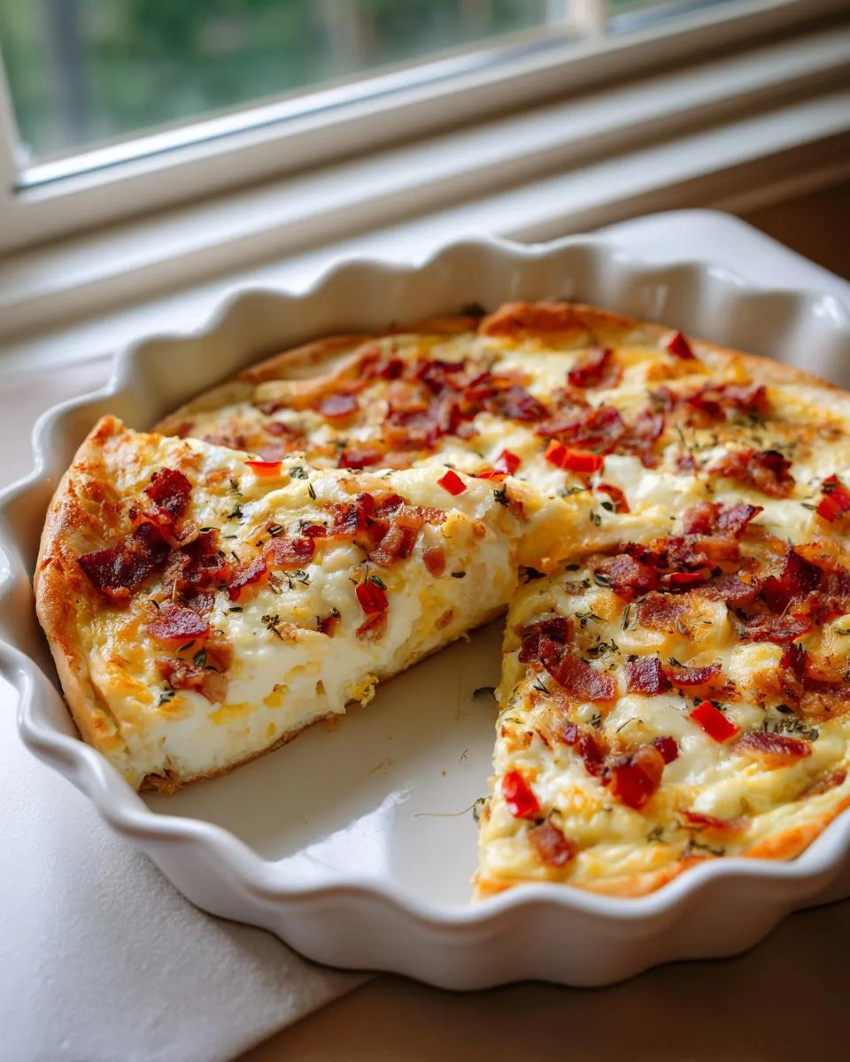 breakfast pizza with scrambled eggs - detail 2