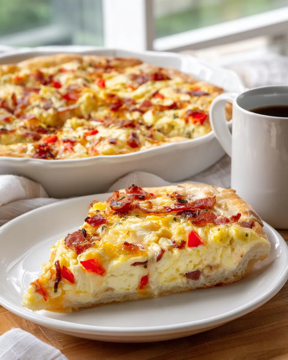 breakfast pizza with scrambled eggs - detail 3