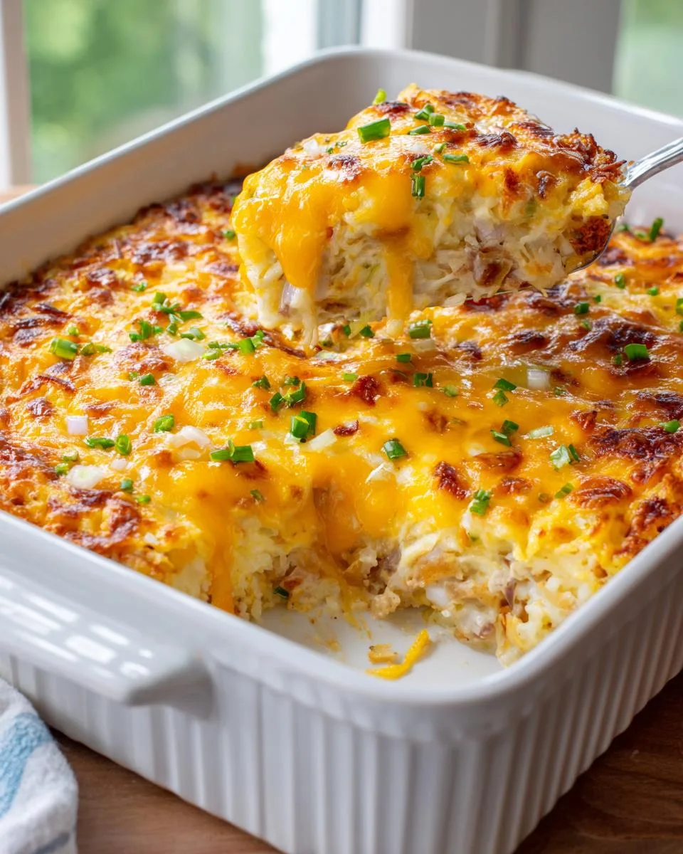 cheesy egg hashbrown brunch casserole - detail 1