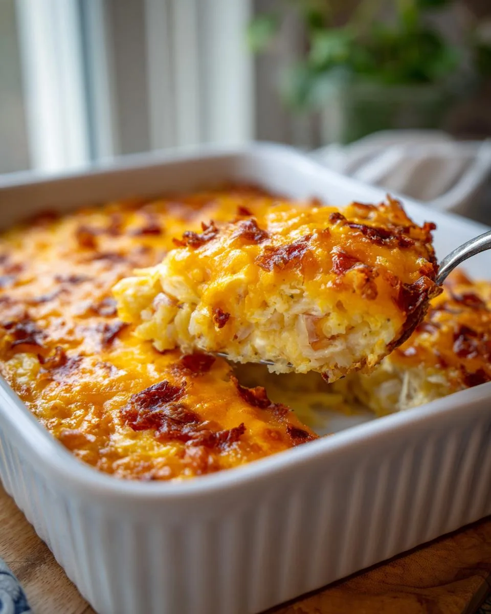 cheesy egg hashbrown brunch casserole - detail 2