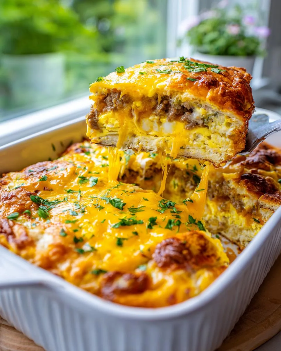 crescent roll breakfast casserole - detail 1
